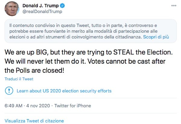 Tweet censurati di Donald Trump - 2