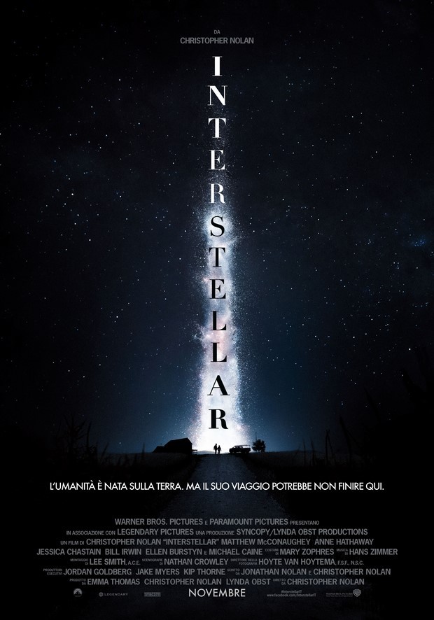 Interstellar locandina italiana del nuovo film di Christopher Nolan