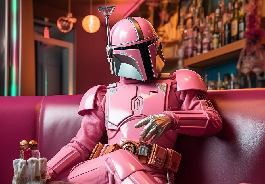 photo of Lucasfilm characters in pink